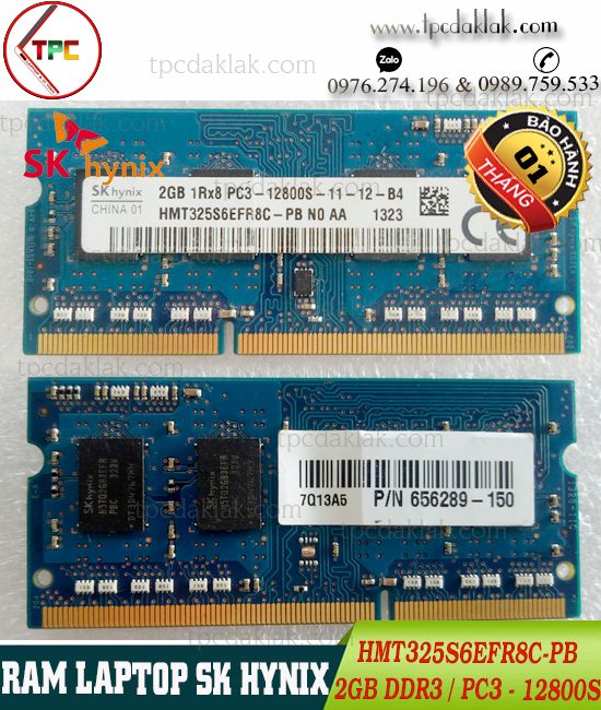 RAM LAPTOP SK HYNIX 2GB 1Rx8 PC3 12800S| RAM LAPTOP SK HYNIX 2GB DDR III 12800S HMT325S6EFR8C-PB